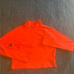 Bright Red Half-Zip long sleeve workout top NWOT